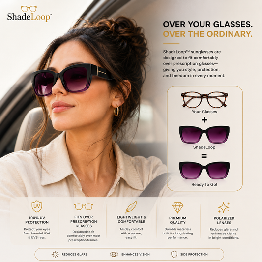 ShadeLoop™ ClearShade Fit-Over Sunglasses